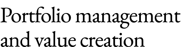 Portfolio management and value creation